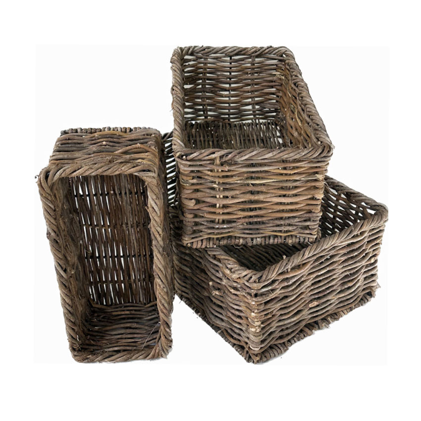 Poubelle rectangulaire faite à la main